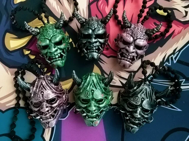 Японская маска демона Oni Ханья Hannya Tengu
