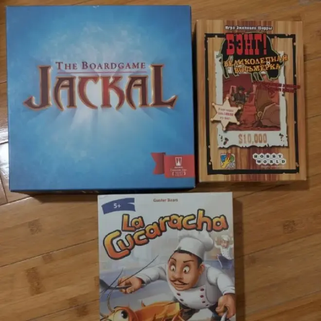 Настольные игры Jackal, БЭНГ! и La Cucaracha