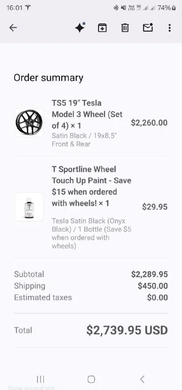 Диски TSpoeline R19 для Tesla